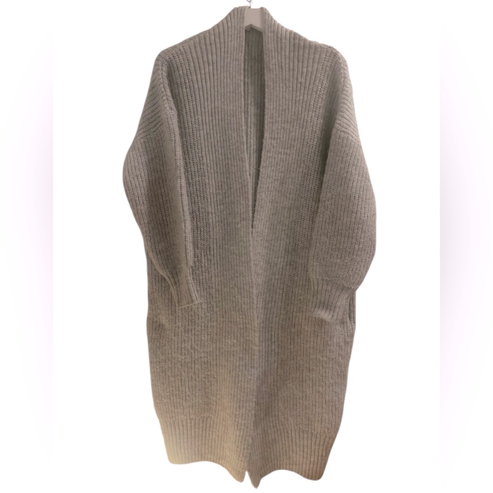 Topshop Gray Duster Cardigan Sweater Relaxed Fit Thick knit size 4-6